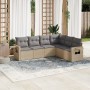 Garden sofa set with cushions 6 pieces beige synthetic rattan by , Garden sets - Ref: Foro24-3220208, Price: 415,68 €, Discou...