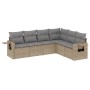 Gartensofa-Set mit Kissen, 6-teilig, beiges synthetisches Rattan von , Gartensets - Ref: Foro24-3220208, Preis: 431,75 €, Rab...