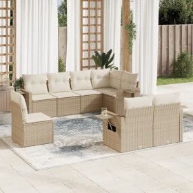 Garden sofa set with beige cushions 8 pcs PE rattan by , Garden sets - Ref: Foro24-3220437, Price: 672,07 €, Discount: %