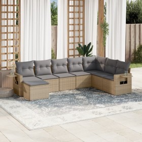 Garden sofa set with beige cushions 8 pcs PE rattan by , Garden sets - Ref: Foro24-3220558, Price: 535,46 €, Discount: %