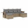 Garden sofa set with cushions 6 pieces beige synthetic rattan by , Garden sets - Ref: Foro24-3220518, Price: 362,15 €, Discou...