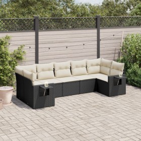 7-teiliges Garten-Essset und schwarze Kissen aus synthetischem Rattan von , Gartensets - Ref: Foro24-3220585, Preis: 491,34 €...