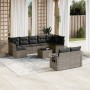 10-teiliges Gartensofa-Set mit grauen synthetischen Rattankissen von , Gartensets - Ref: Foro24-3220629, Preis: 667,12 €, Rab...