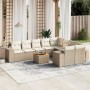 Garden sofa set with beige cushions 10 pieces synthetic rattan by , Garden sets - Ref: Foro24-3257934, Price: 863,38 €, Disco...