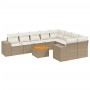 Garden sofa set with beige cushions 10 pieces synthetic rattan by , Garden sets - Ref: Foro24-3257934, Price: 863,38 €, Disco...