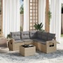 Gartensofa-Set mit Kissen, 6-teilig, beiges synthetisches Rattan von , Gartensets - Ref: Foro24-3220158, Preis: 426,61 €, Rab...