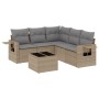 Gartensofa-Set mit Kissen, 6-teilig, beiges synthetisches Rattan von , Gartensets - Ref: Foro24-3220158, Preis: 426,61 €, Rab...