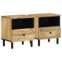 Mesitas de noche 2 uds madera maciza de mango 40x33x46 cm de , Mesitas de noche - Ref: Foro24-356898, Precio: 121,10 €, Descu...