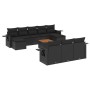 11-teiliges Gartensofa-Set und schwarze synthetische Rattankissen von , Modulare Sofas für den Außenbereich - Ref: Foro24-322...