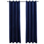 Dark blue velvet blackout curtains with 2 pieces and eyelets, 140x225cm. by vidaXL, Curtains and curtains - Ref: Foro24-13452...