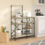 Kitchen shelving wood engineering metal oak 90x40x132 cm by , Kitchen utensil containers - Ref: Foro24-845417, Price: 85,44 €...