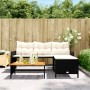 L-shaped garden sofa with black PE rattan table and cushions by , Outdoor sofas - Ref: Foro24-365581, Price: 240,61 €, Discou...