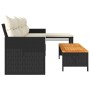 L-shaped garden sofa with black PE rattan table and cushions by , Outdoor sofas - Ref: Foro24-365581, Price: 240,61 €, Discou...