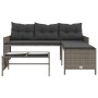 L-förmiges Gartensofa mit Tisch und grauen PE-Rattankissen von , Outdoor-Sofas - Ref: Foro24-365574, Preis: 255,03 €, Rabatt: %