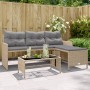 L-shaped garden sofa with beige PE rattan table and cushions by , Outdoor sofas - Ref: Foro24-365576, Price: 243,04 €, Discou...