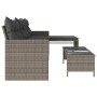 L-shaped garden sofa with table and gray PE rattan cushions by , Outdoor sofas - Ref: Foro24-365574, Price: 254,99 €, Discoun...