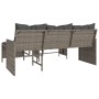 L-förmiges Gartensofa mit Tisch und grauen PE-Rattankissen von , Outdoor-Sofas - Ref: Foro24-365574, Preis: 255,03 €, Rabatt: %