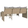 L-förmiges Gartensofa mit beigem PE-Rattantisch und Kissen von , Outdoor-Sofas - Ref: Foro24-365576, Preis: 243,04 €, Rabatt: %