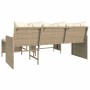 L-förmiges Gartensofa mit beigem PE-Rattantisch und Kissen von , Outdoor-Sofas - Ref: Foro24-365583, Preis: 228,99 €, Rabatt: %