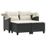 2 seater garden sofa with awning and black PE rattan stools by , Outdoor sofas - Ref: Foro24-365780, Price: 353,83 €, Discoun...