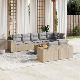 9-teiliges Gartensofa-Set mit beigen synthetischen Rattankissen von , Gartensets - Ref: Foro24-3257865, Preis: 780,99 €, Raba...