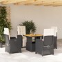 5-piece garden furniture set with black synthetic rattan cushions by , Garden sets - Ref: Foro24-3277316, Price: 620,99 €, Di...