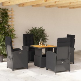 5-teiliges Gartenmöbel-Set mit schwarzen synthetischen Rattankissen von , Gartensets - Ref: Foro24-3277328, Preis: 651,74 €, ...