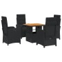 Set de muebles jardín 5 pzas con cojines ratán sintético negro de , Conjuntos de jardín - Ref: Foro24-3277328, Precio: 651,74...