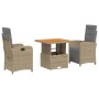 3-piece garden dining set with beige synthetic rattan cushions by , Garden sets - Ref: Foro24-3277363, Price: 439,59 €, Disco...