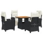 Set de muebles jardín 5 pzas con cojines ratán sintético negro de , Conjuntos de jardín - Ref: Foro24-3277377, Precio: 622,99...