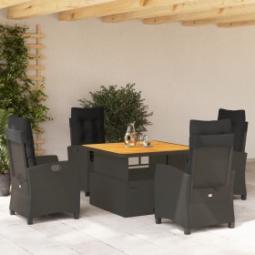 5-teiliges Gartenmöbel-Set mit schwarzen synthetischen Rattankissen von , Gartensets - Ref: Foro24-3277389, Preis: 644,88 €, ...