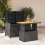 Set comedor de jardín 2 pzas con cojines ratán sintético negro de , Conjuntos de jardín - Ref: Foro24-3277394, Precio: 285,60...