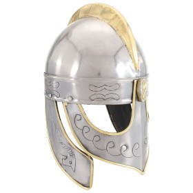 Antique Beowulf helmet replica LARP silver steel by vidaXL, Collectible weapons - Ref: Foro24-286232, Price: 76,36 €, Discoun...