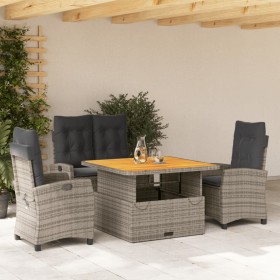 4-teiliges Garten-Essset mit grauen PE-Rattankissen von , Gartensets - Ref: Foro24-3277404, Preis: 670,09 €, Rabatt: %