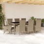 Set comedor de jardín 9 pzas con cojines ratán sintético beige de , Conjuntos de jardín - Ref: Foro24-3277581, Precio: 753,70...