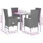 Set comedor de jardín 5 pzas con cojines ratán sintético beige de , Conjuntos de jardín - Ref: Foro24-3277569, Precio: 431,32...