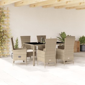 7-piece garden dining set with beige synthetic rattan cushions by , Garden sets - Ref: Foro24-3277574, Price: 670,11 €, Disco...