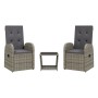 3-piece garden dining set with gray synthetic rattan cushions by , Garden sets - Ref: Foro24-3277607, Price: 351,80 €, Discou...