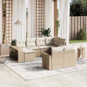 Gartensofa-Set mit beigen Kissen, 10-teilig, synthetisches Rattan von , Gartensets - Ref: Foro24-3228898, Preis: 702,26 €, Ra...