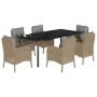 Set comedor de jardín 7 pzas con cojines ratán sintético beige de , Conjuntos de jardín - Ref: Foro24-3211988, Precio: 815,56...