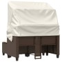 2 seater garden sofa with hood and brown PE rattan stools by , Outdoor sofas - Ref: Foro24-365782, Price: 331,92 €, Discount: %