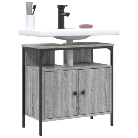 Sonoma gray engineered wood bathroom sink cabinet 60x30x60 cm by , Dressing tables - Ref: Foro24-842439, Price: 59,91 €, Disc...