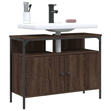 Bathroom sink cabinet engineered wood brown oak 80x30x60 cm by , Dressing tables - Ref: Foro24-842445, Price: 61,99 €, Discou...