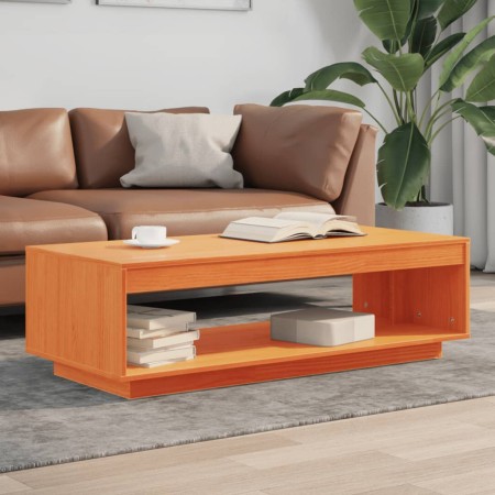 Solid wax brown pine wood coffee table 110x50x33.5 cm by , Coffee table - Ref: Foro24-844135, Price: 81,58 €, Discount: %