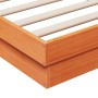 Estructura de cama LED madera maciza pino marrón cera 90x200 cm de , Camas y somieres - Ref: Foro24-844411, Precio: 104,14 €,...