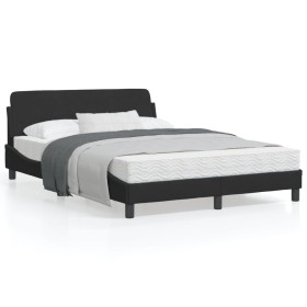 Estructura de cama con cabecero de terciopelo negro 140x190 cm de , Camas y somieres - Ref: Foro24-373174, Precio: 144,99 €, ...