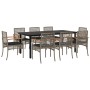 Garden dining set 9 pieces and gray synthetic rattan cushions by , Garden sets - Ref: Foro24-3213623, Price: 681,42 €, Discou...