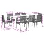 Garden dining set 9 pieces and gray synthetic rattan cushions by , Garden sets - Ref: Foro24-3213623, Price: 681,42 €, Discou...