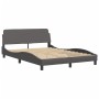 Estructura de cama con cabecero cuero sintético gris 140x190 cm de , Camas y somieres - Ref: Foro24-373181, Precio: 157,83 €,...