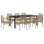 Set comedor de jardín 9 pzas con cojines ratán sintético beige de , Conjuntos de jardín - Ref: Foro24-3213637, Precio: 727,78...